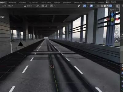  Animated classic old bridge model Low-poly 3D model