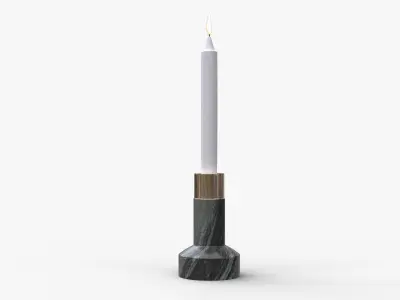 Tall Marble Candleholder Low-poly 3D model