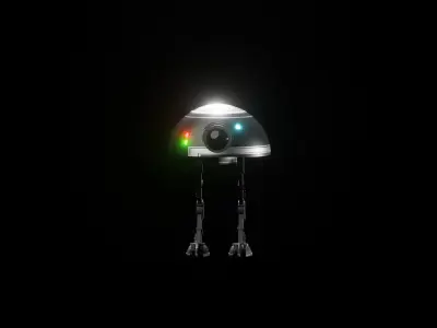 rigged star wars droid bot Low-poly 3D model
