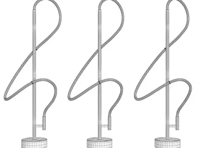 floor lamp Knot Light Brass Low-poly 3D model