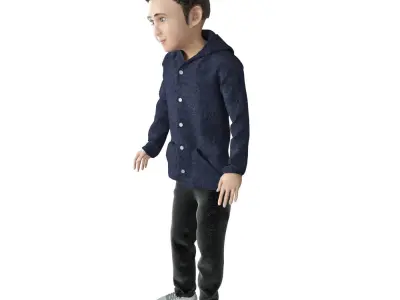 Boy real cloth simulation conversation loop animation 4 3D model