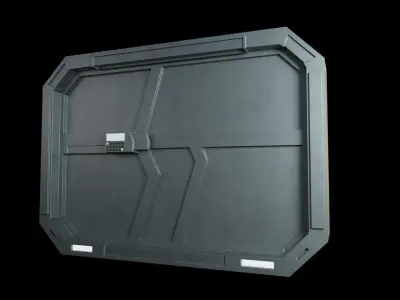 Sci-fi door Low-poly 3D model order