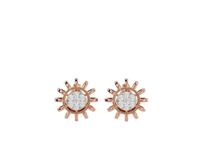 Light Minimalist Diamond Ring Earrings Pendant Set 3D print model