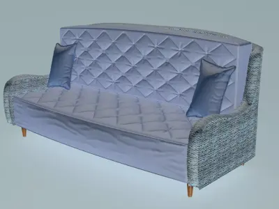 Vintage smooth Sofa 3D model