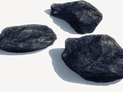 21 Rocks And Stones Models For Games Low-poly 3D model