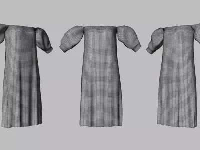 Dress 15 Light Blue Low-poly 3D model