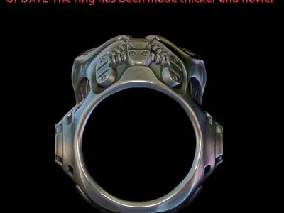 Skull ring jewelry Mech robotic vol1 3D print model