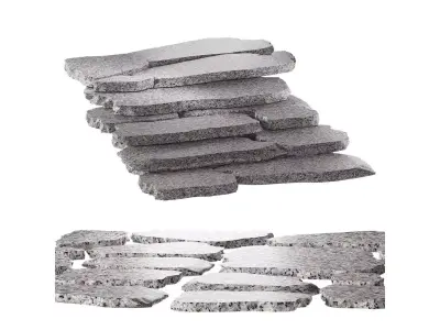 Granite steps 3D model