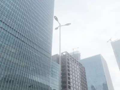 Sci-Fi Street Light 14 version 8 5m with pole 2 Low-poly 3D model