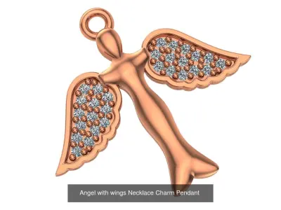 33 Angel Charm Pendant Necklace  3D Model Pack