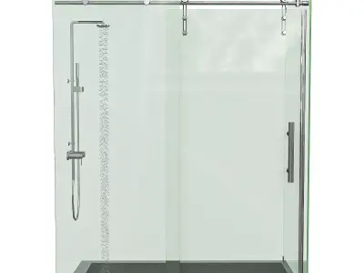 Enigma-Z shower enclosure with glass doors 3D model
