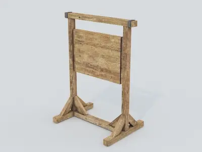 Signpost2 wooden sign stand Low-poly 3D model