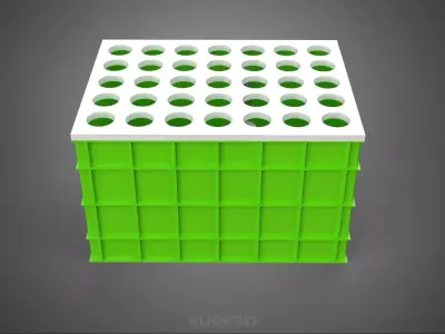 AEROPONIC VERTICAL FARMING PLANT GROWTH CHAMBER BOX HOLES MODULE 3D model