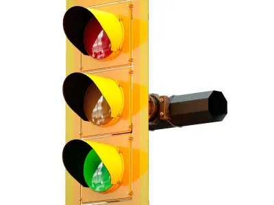 Yellow traffic light 3D model