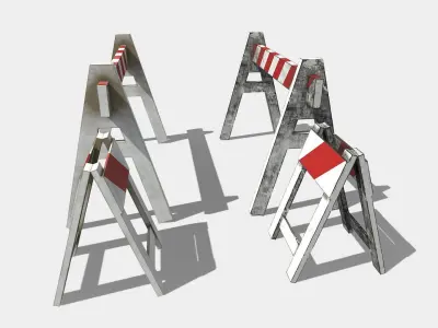 Road Barriers Low-poly 3D model