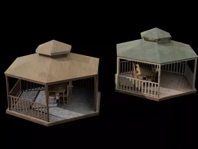 Gazeboo 3D models Low-poly 3D Model Pack