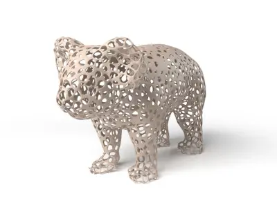 Koala Voronoi Low-poly 3D model