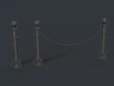 Street Bollard 04 PBR Game Ready Low-poly 3D model