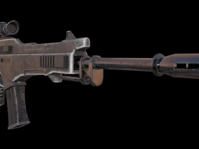 Sci-Fi Gun Low-poly 3D model