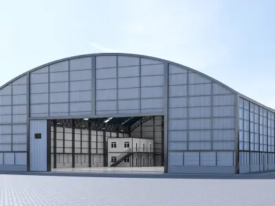 Warehouse 1 with roofs 3D model