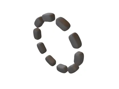 Dashed Circle Line v1 001 Low-poly 3D model