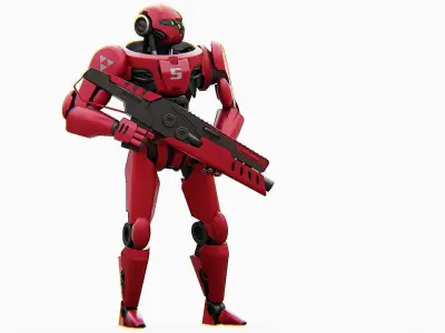BATTLE DROID Z-9000  RIGGED 3D model