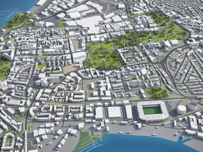 Southampton - 3D City Model Low-poly 3D model