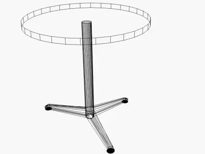 Circle Aluminum Table 3D model
