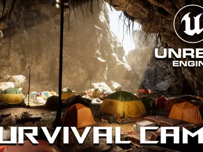 Survival Camp Low-poly 3D model