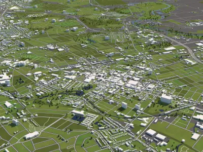 Kitchener Canada 50x50km 3D City Map 3D model