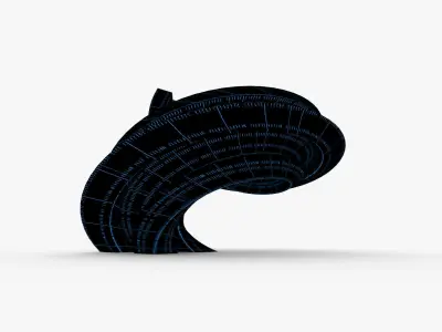 Curved building scifi windows 3D model