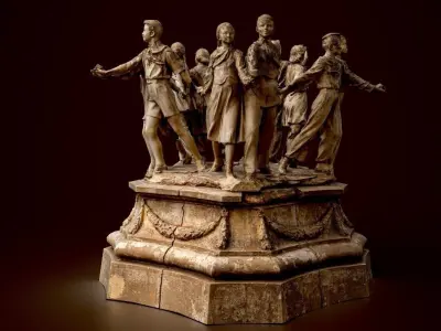 Soviet monument Low-poly 3D model