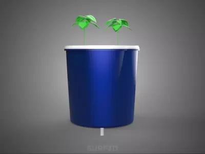 BATO POT DUTCH BUCKET SYSTEM DIY HYDROPONIC GREENHOUSE PLANT CUP 3D model