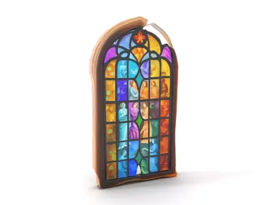 Vibrant Stained Glass Window model pack Low-poly 3D model