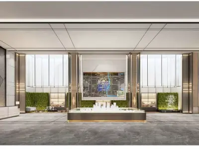 Sales office lobby interior decoration 3D model