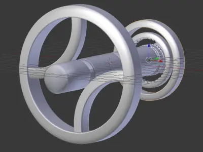 SPACESHIP futuristic wheel in sky Low-poly 3D model