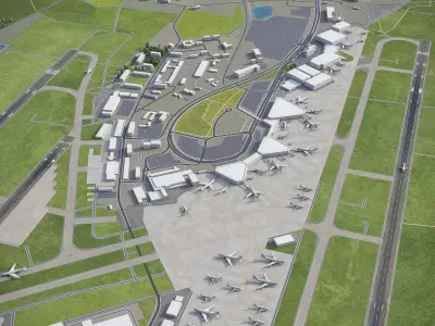 Hannover -  Airport - HAJ Low-poly 3D model