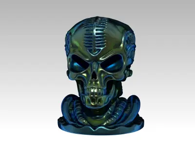 Cactus planter alien Skull 3D print model