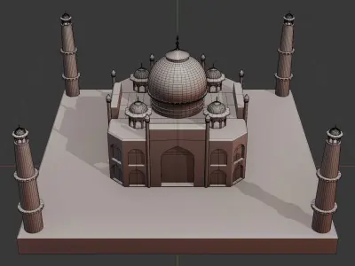 3D Printable Taj Mahal Model - Iconic Architectural Masterpiece 3D print model