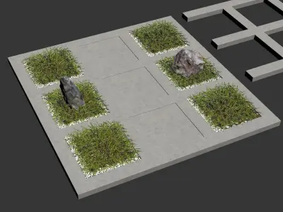 Concrete pathway 3D model