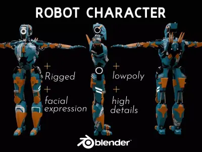 ROBOT CHARACTER  Low-poly 3D model