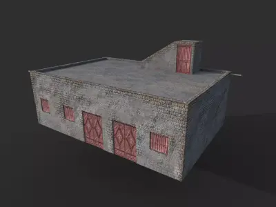 Concrete House 2 Low-poly 3D model