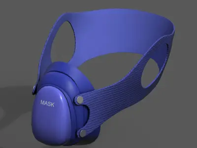 Gas mask respirator military combat 3d model  Low-poly 3D model