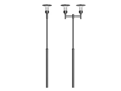 Exterior Lamps And Benches BLENDER 3D Model Cycles 3D model