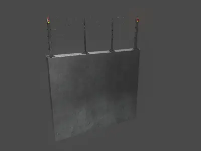 Modular Fence Pack Low-poly 3D model