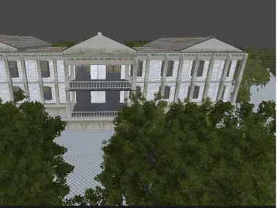 Horror Game-Ready Mansion Environment Low-poly 3D model