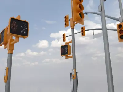 New York Traffic Lights and Props Low-poly 3D model