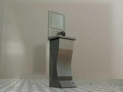 Public Metal Sink - 22 - Sci-Fi Low-poly 3D model