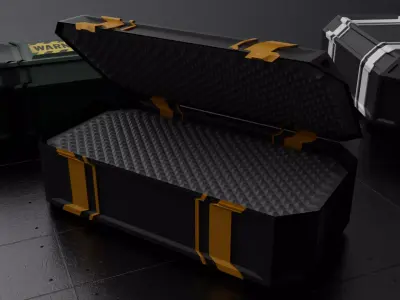 Sci-Fi case Low-poly 3D model