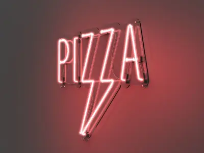 Pizza 3 - Neon Sign 3D model